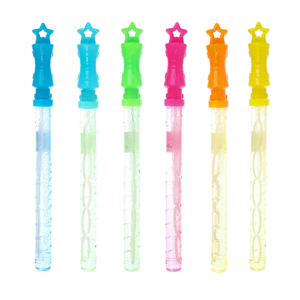 ИГРОЛЕНД Мыльные пузыри с ручкой "Фруктики", PP, PET, PVC, 110 мл, мыльный р-р, 37,5х4х4 см, 4 дизайна, арт.№ 460-039