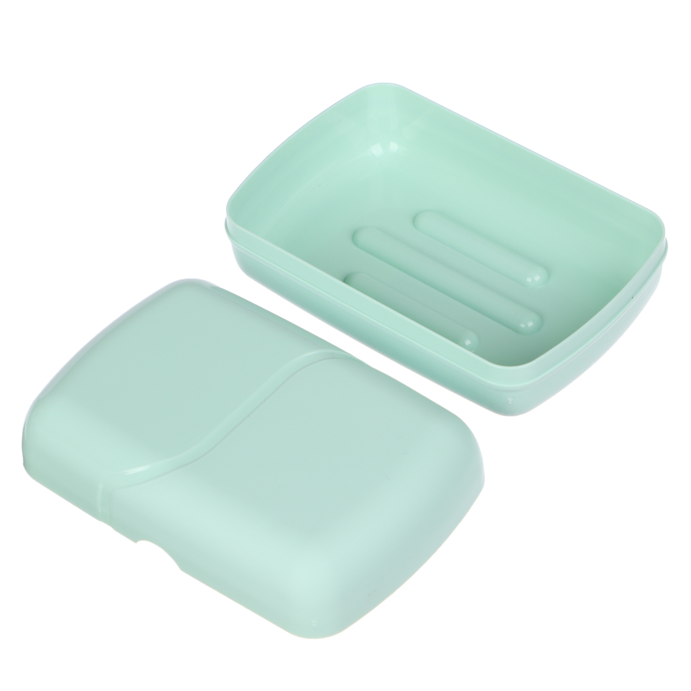 Мыльница, Волна, 77х11х45, пластик, мятный, арт.№ 463-447