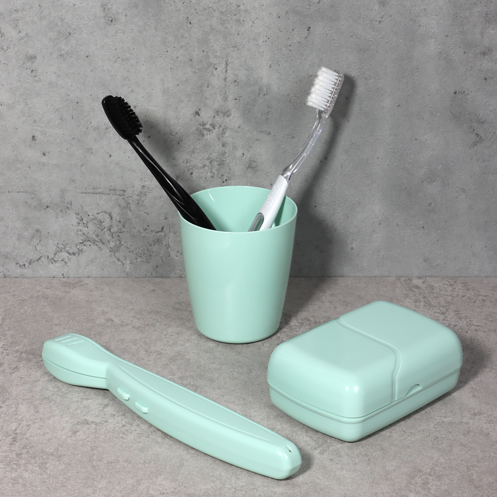 Футляр для зубной щетки, Волна, 200х25х20, пластик, мятный, арт.№ 463-450