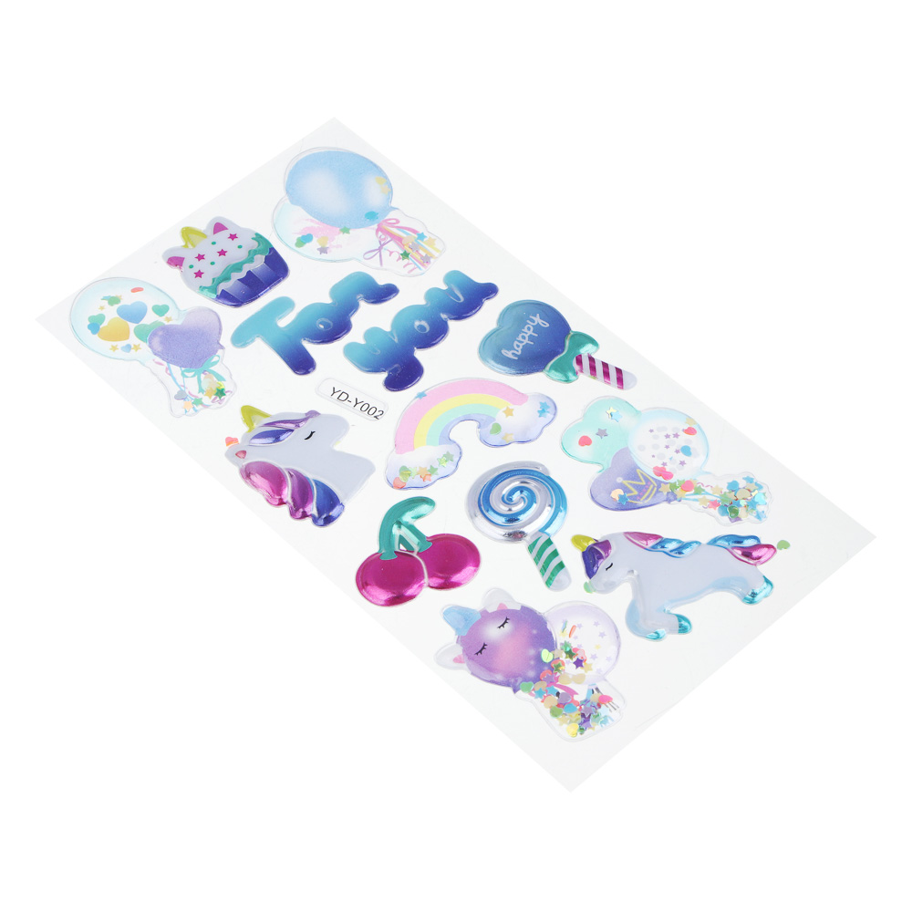 Fntastic Набор наклеек декоративных, 22x9,5 см, объемные перламутовые, Happy Birthday, пластик, 10 дизайнов, арт.№ 503-010