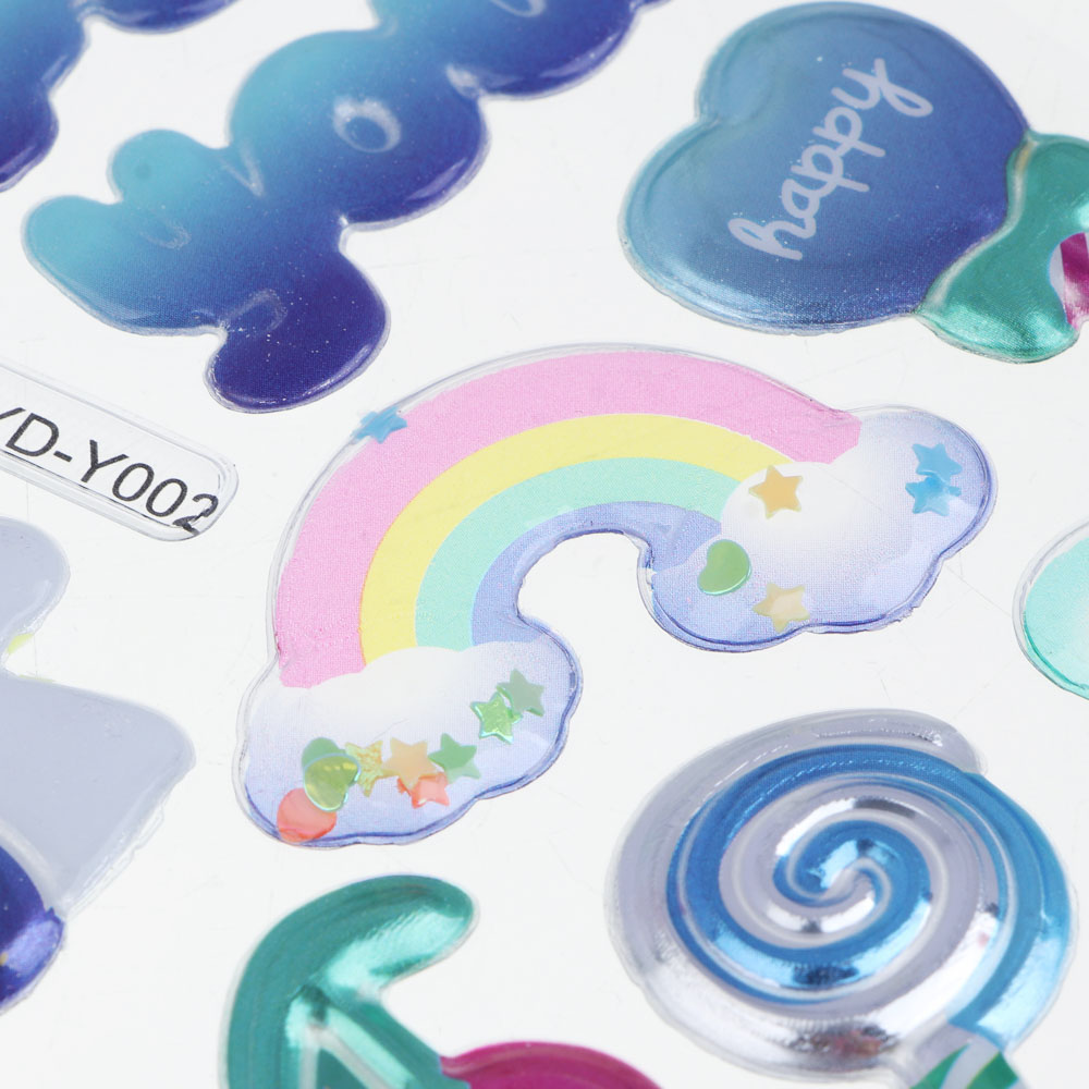 Fntastic Набор наклеек декоративных, 22x9,5 см, объемные перламутовые, Happy Birthday, пластик, 10 дизайнов, арт.№ 503-010