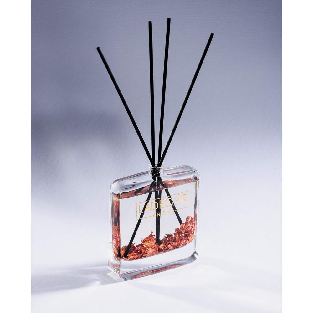 LADECOR Аромадиффузор с палочками, с блестками, 100 мл, 3 аромата, арт.№ 412-076