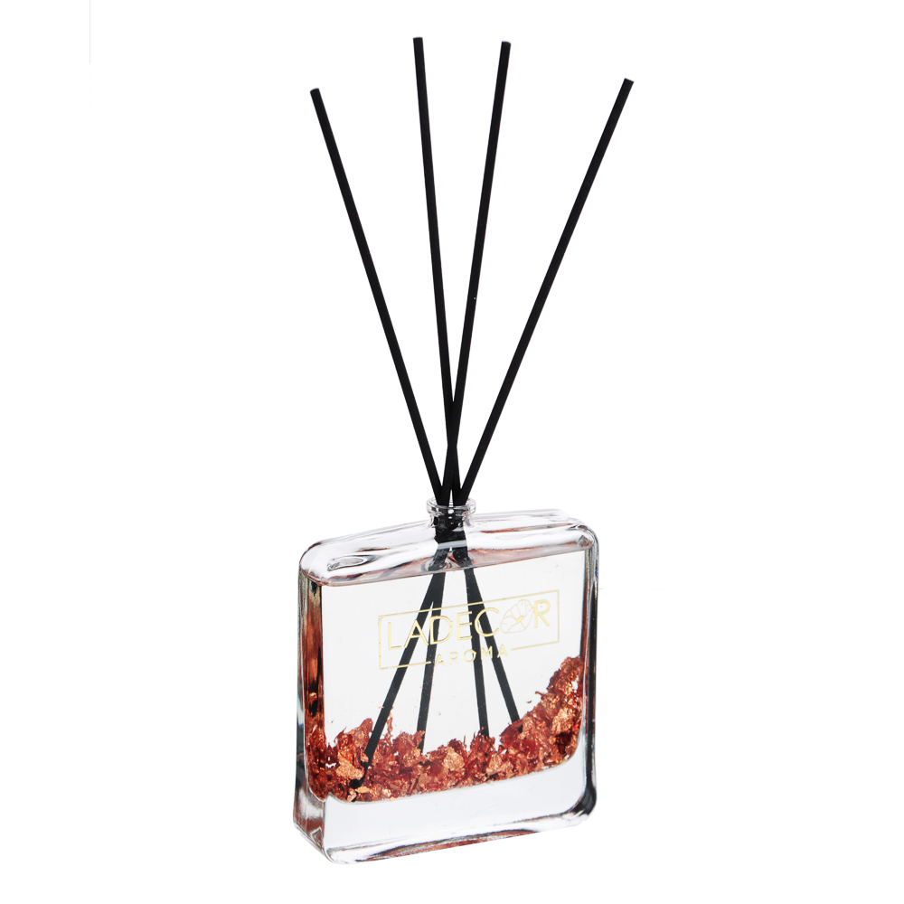 LADECOR Аромадиффузор с палочками, с блестками, 100 мл, 3 аромата, арт.№ 412-076