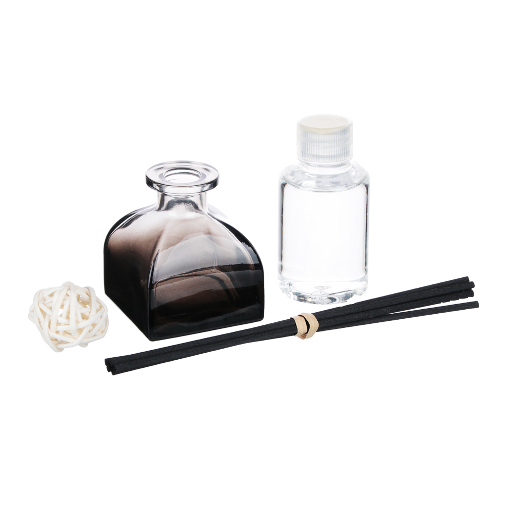 LADECOR Аромадиффузор с палочками,  с декоративным флаконом, 50 мл, роза, белый чай, персик, прованс, арт.№ 412-073