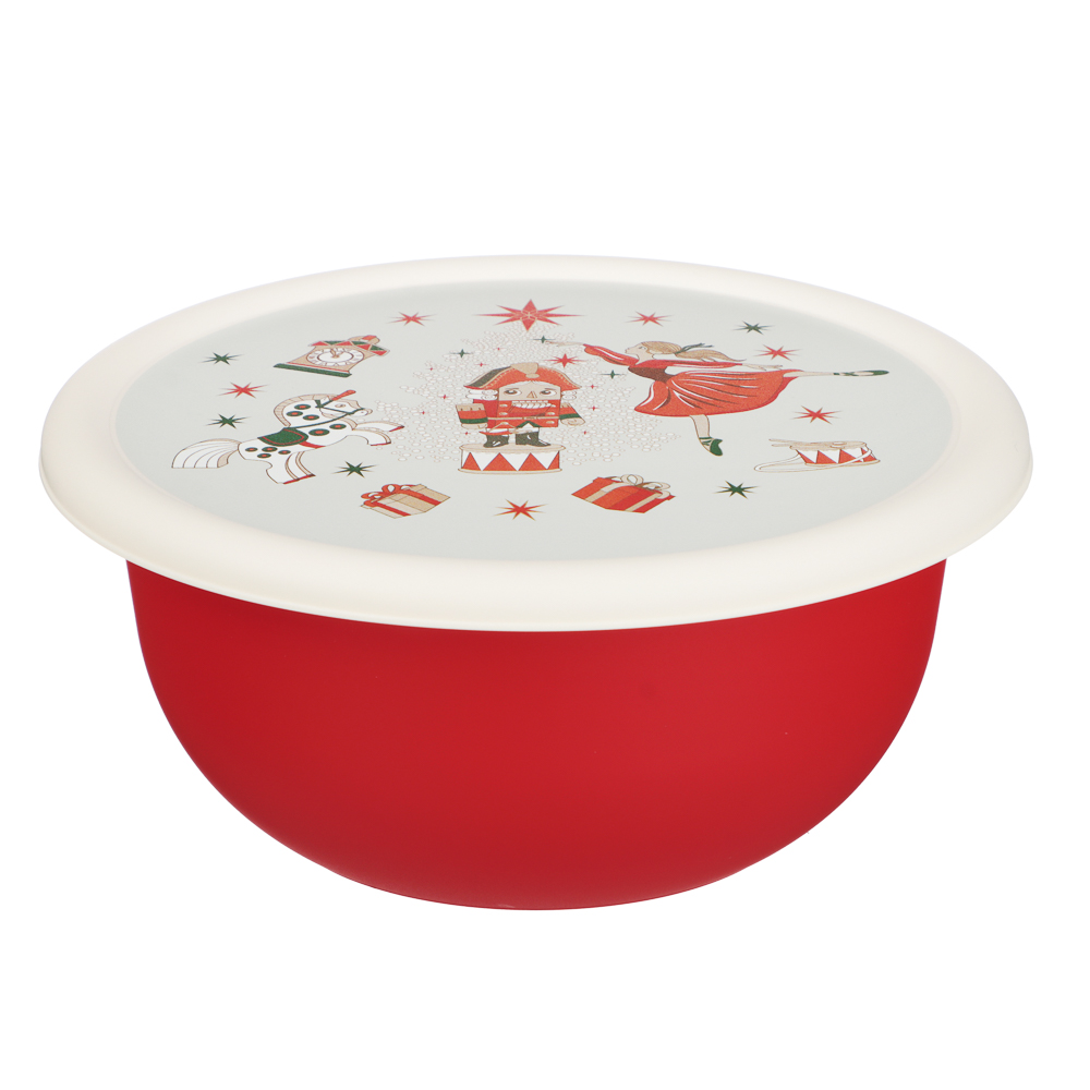 Щелкунчик Миска с крышкой 1,2л, пластик, арт.№ 861-518