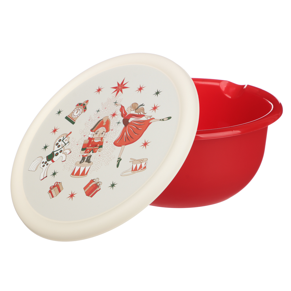 Щелкунчик Миска с крышкой 1,2л, пластик, арт.№ 861-518