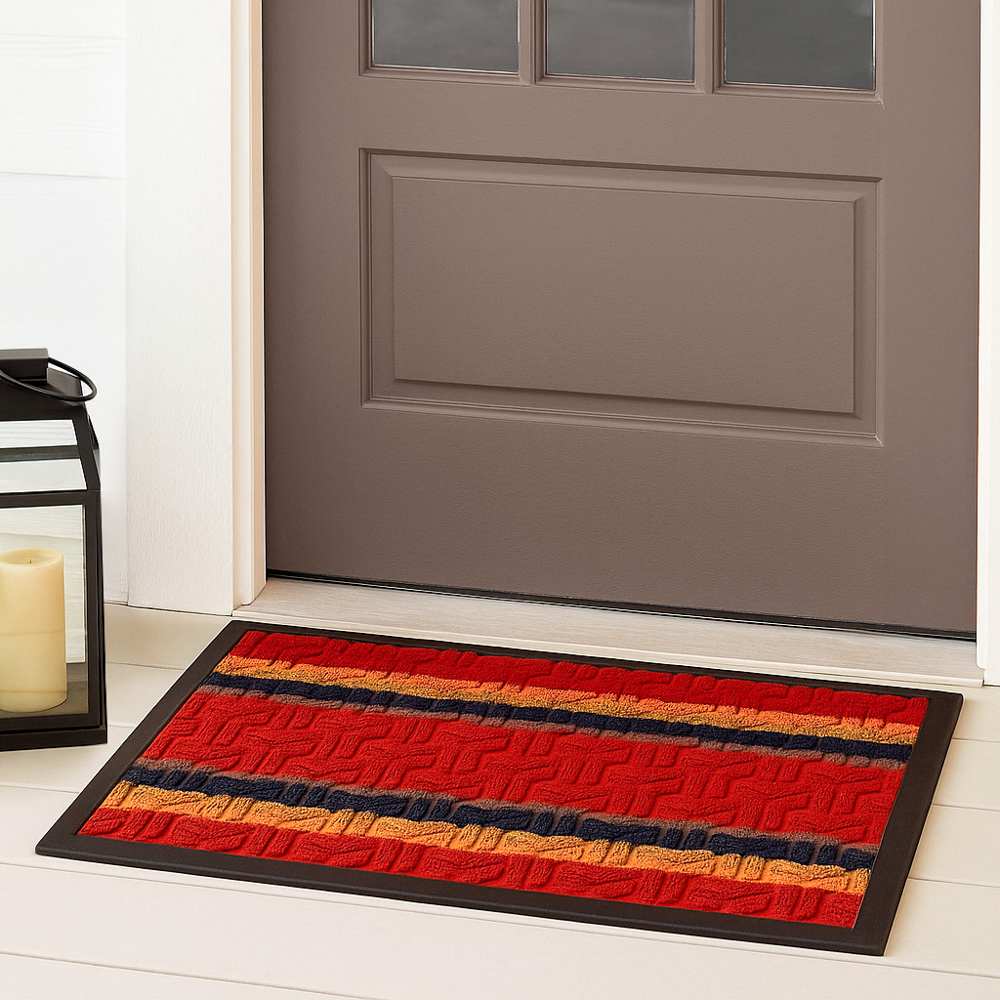 Коврик придверный яркая полоска тм VETTA, 40x60см, ворсовый с резиновой каймой, 4 диз., арт.№ 466-265