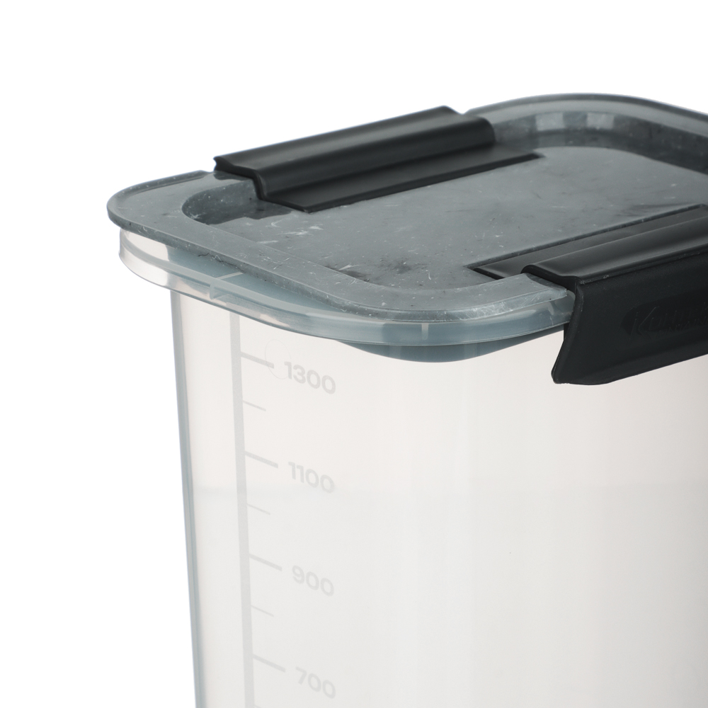 Контейнер герметичный с защелками для сыпучих продуктов 1500мл, пластик, арт.№ 861-543