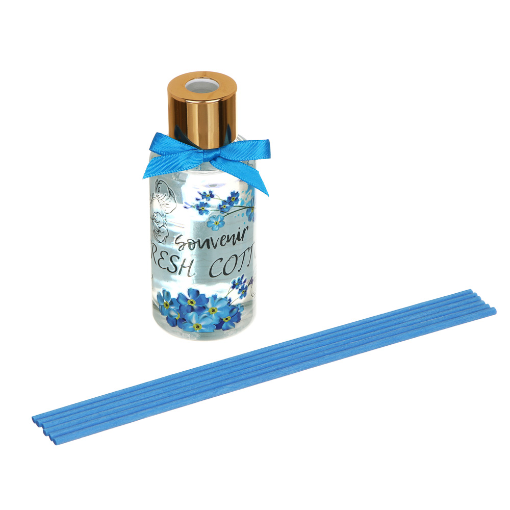 LADECOR Аромадиффузор с цветными палочками, Путешествия, 50 мл Свежесть хлопка/Гардения/Имбирный чай, арт.№ 412-051