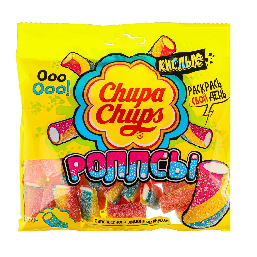 Мармелад Chupa Chups кислые Роллсы\Фэнсы, 150 г, арт.№ 347-006
