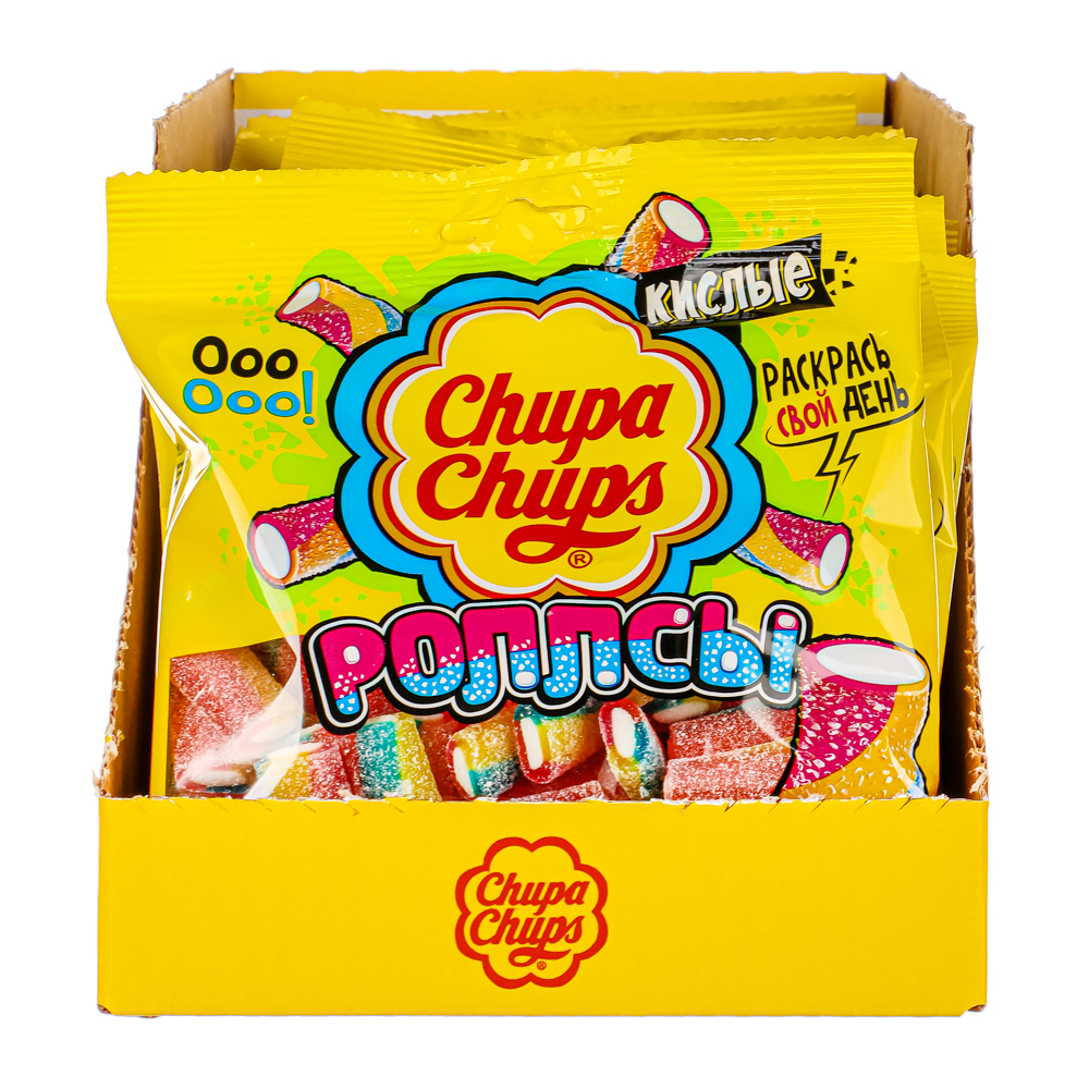Мармелад Chupa Chups кислые Роллсы\Фэнсы, 150 г, арт.№ 347-006