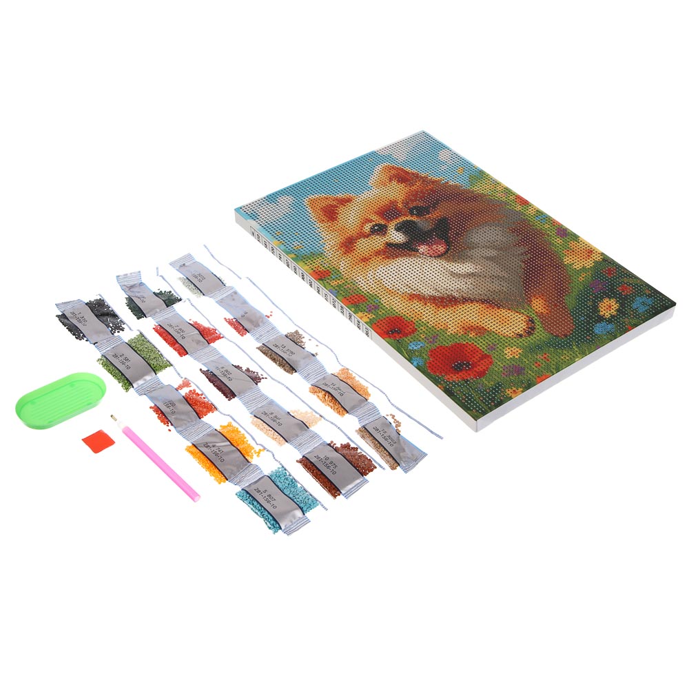 ХОББИХИТ Картина из страз, комплект (стразы, основа, палочка), 20х30см, 10 дизайнов, арт.№ 281-156