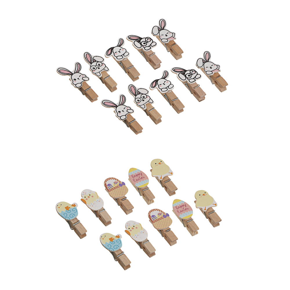 Набор прищепок тм LADECOR, дерево, металл, 14,5х12 см, 10 шт, 2 вида, арт.№ 535-221