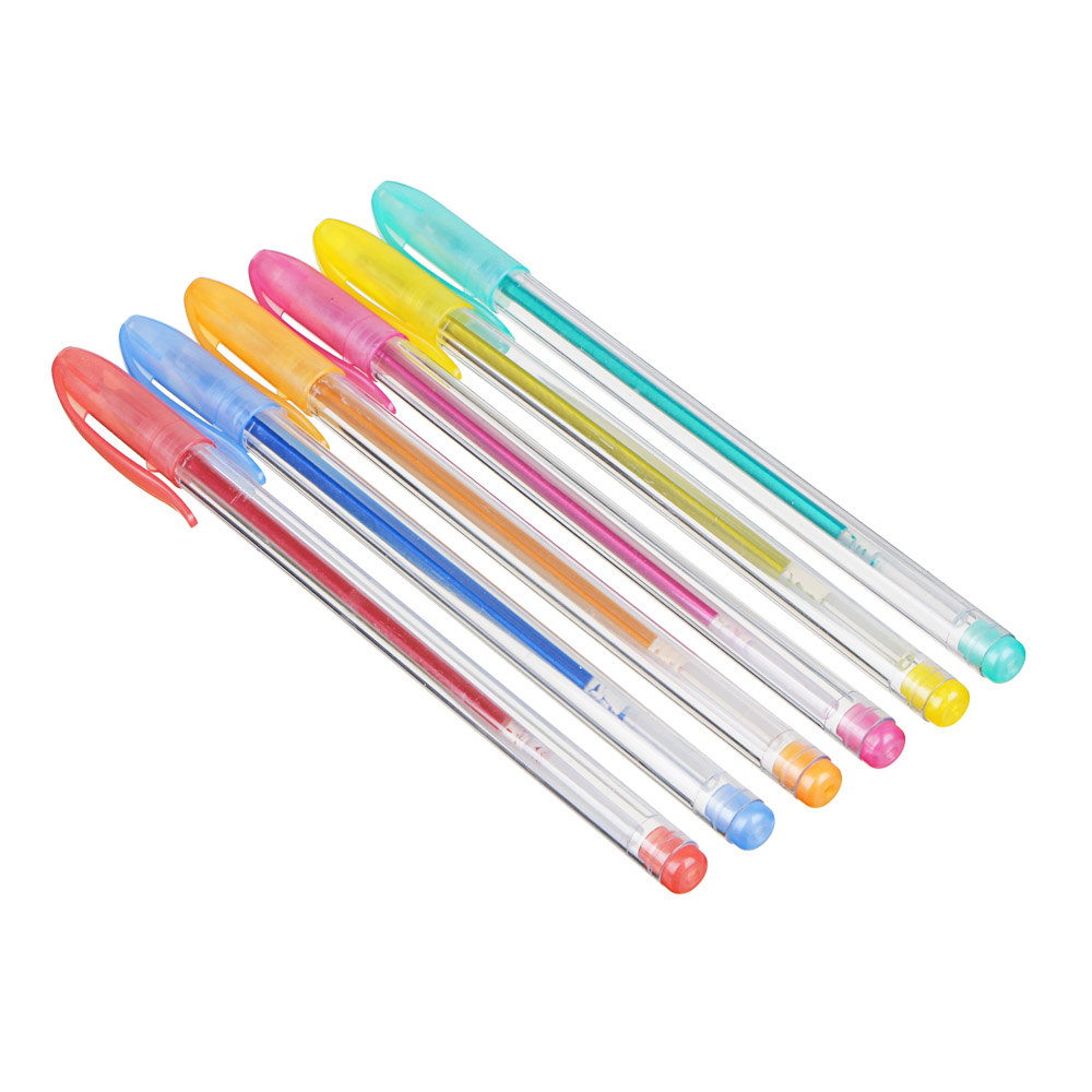 ClipStudio Набор ручек гелевых 6 цветов металлик, 0,7мм, в ПВХ пенале с подвесом, арт.№ 614-053