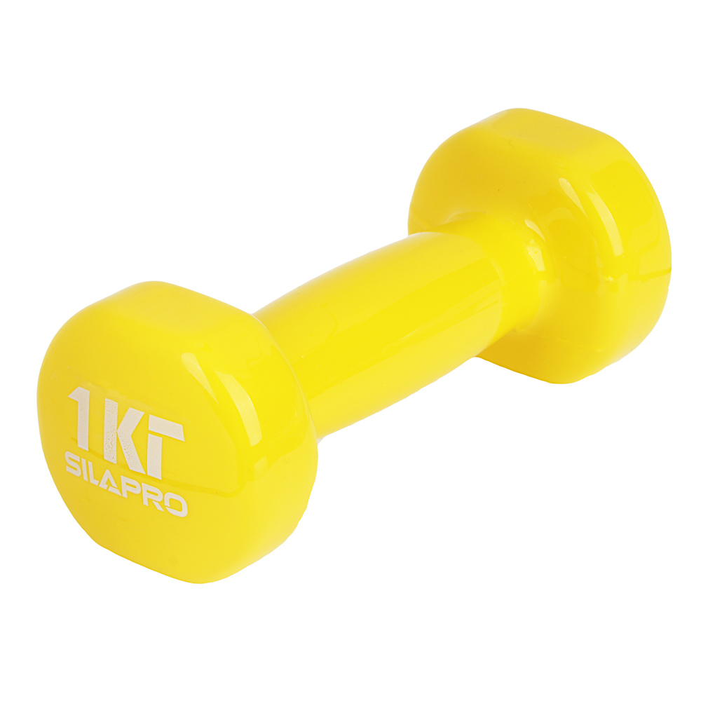 SILAPRO Гантель с виниловым покрытием 1кг (+-100гр), металл, арт.№ 197-005