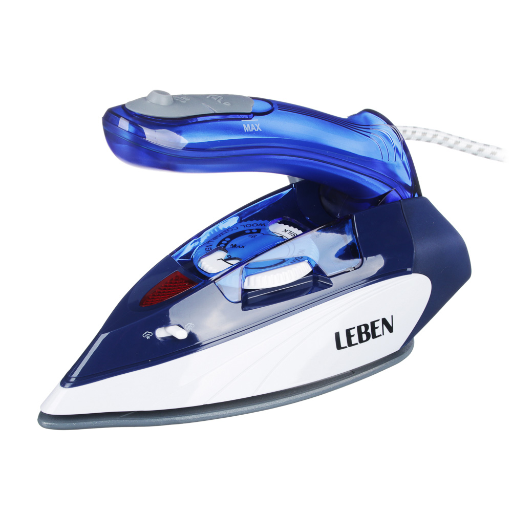 LEBEN Утюг дорожный со складной ручкой, 1000 Вт, керамика, арт.№ 249-033