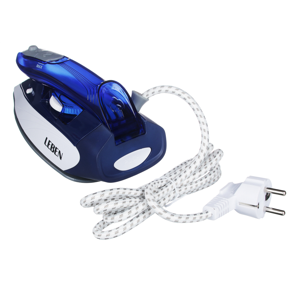 LEBEN Утюг дорожный со складной ручкой, 1000 Вт, керамика, арт.№ 249-033