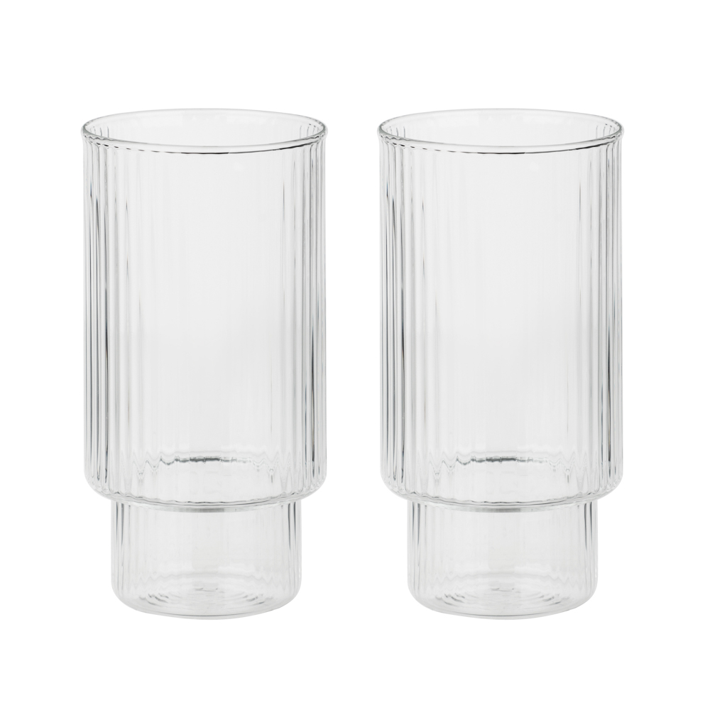 MILLIMI Набор стаканов Астра 400 мл, 2 шт, стекло, рифленый, арт.№ 878-618