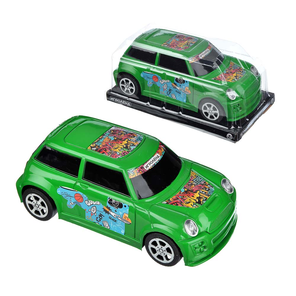 ИГРОЛЕНД Машина городская, инерция, пластик, 17х8х6см, 3 цвета, арт.№ 292-192