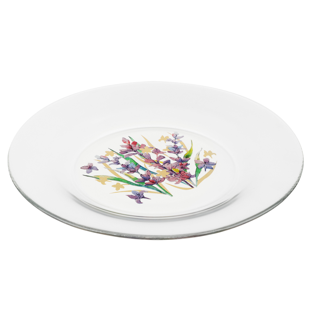 ОСЗ Тарелка десертная 19,6см, Лаванда, стекло, арт.№ 877-014