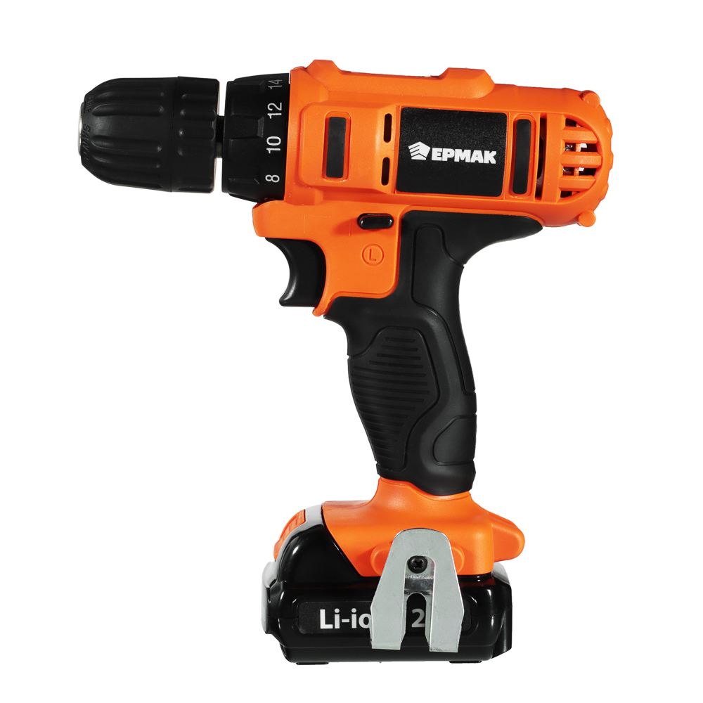 ЕРМАК Дрель-шуруповерт, аккумуляторная ДША-12В /1,3Ач/Li-Ion/ 18 Н*м/18+1 скор/1аккум/коробка, арт.№ 646-312