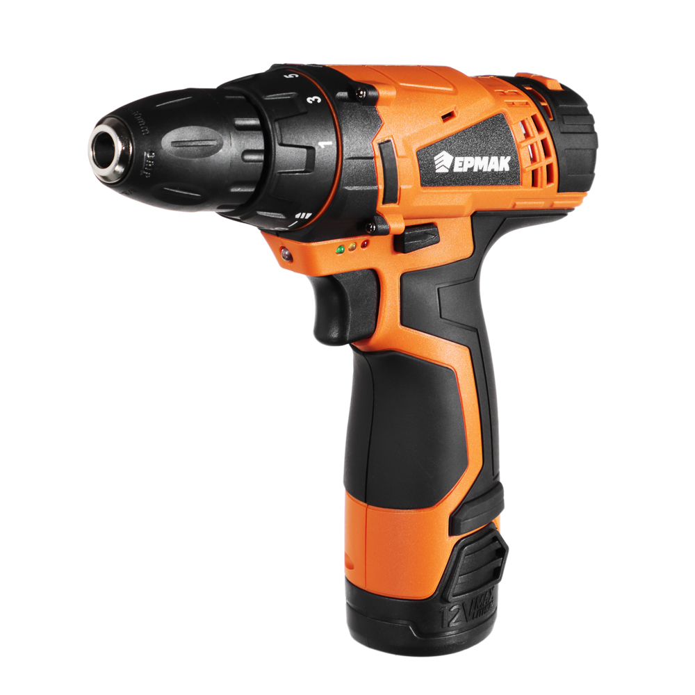 ЕРМАК Дрель-шуруповерт аккумуляторная ДША-12B, 0-550 об/мин, 1,3 Li-ion. 21 H*m, подсветка, арт.№ 646-322