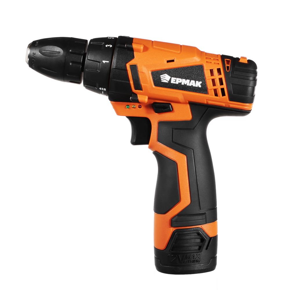 ЕРМАК Дрель-шуруповерт аккумуляторная ДША-12B, 0-550 об/мин, 1,3 Li-ion. 21 H*m, подсветка, арт.№ 646-322