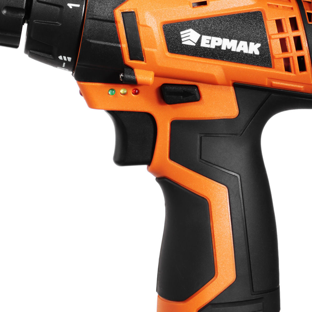 ЕРМАК Дрель-шуруповерт аккумуляторная ДША-12B, 0-550 об/мин, 1,3 Li-ion. 21 H*m, подсветка, арт.№ 646-322