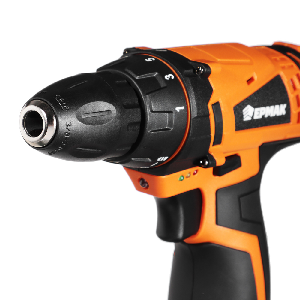 ЕРМАК Дрель-шуруповерт аккумуляторная ДША-12B, 0-550 об/мин, 1,3 Li-ion. 21 H*m, подсветка, арт.№ 646-322