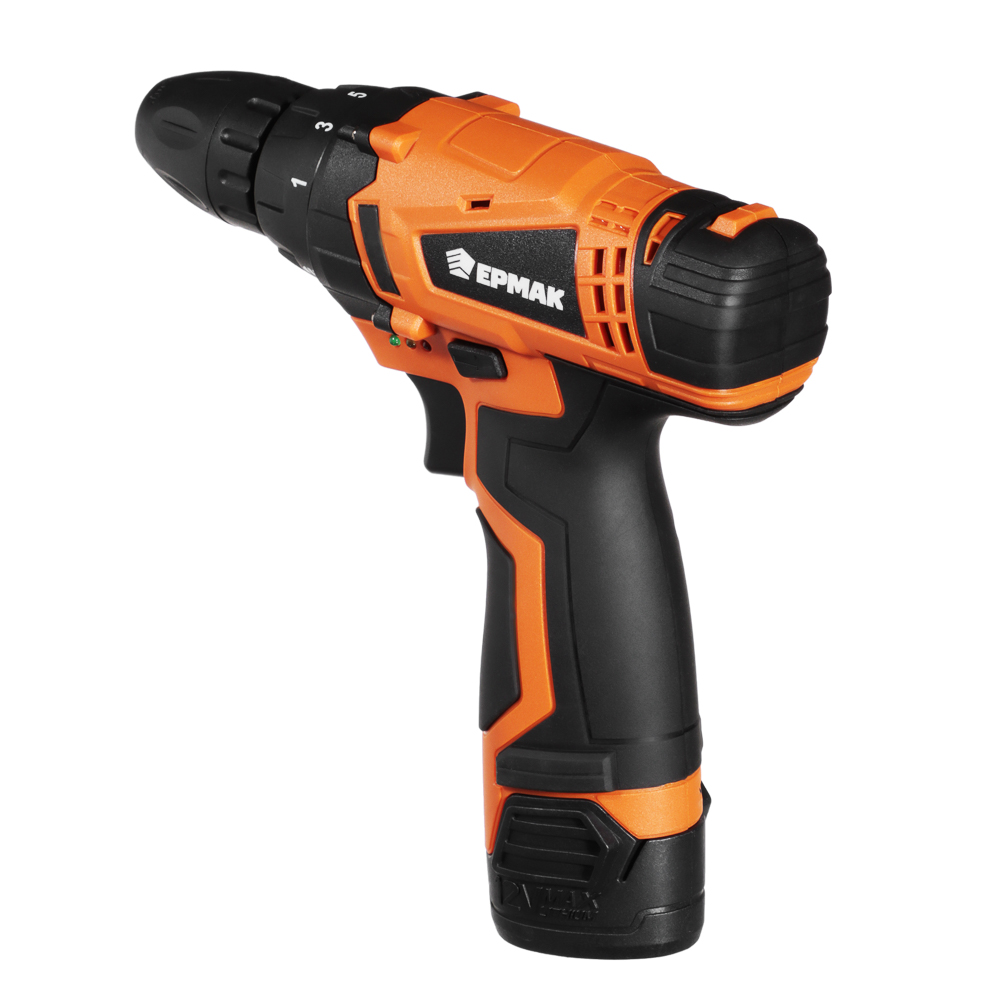 ЕРМАК Дрель-шуруповерт аккумуляторная ДША-12B, 0-550 об/мин, 1,3 Li-ion. 21 H*m, подсветка, арт.№ 646-322