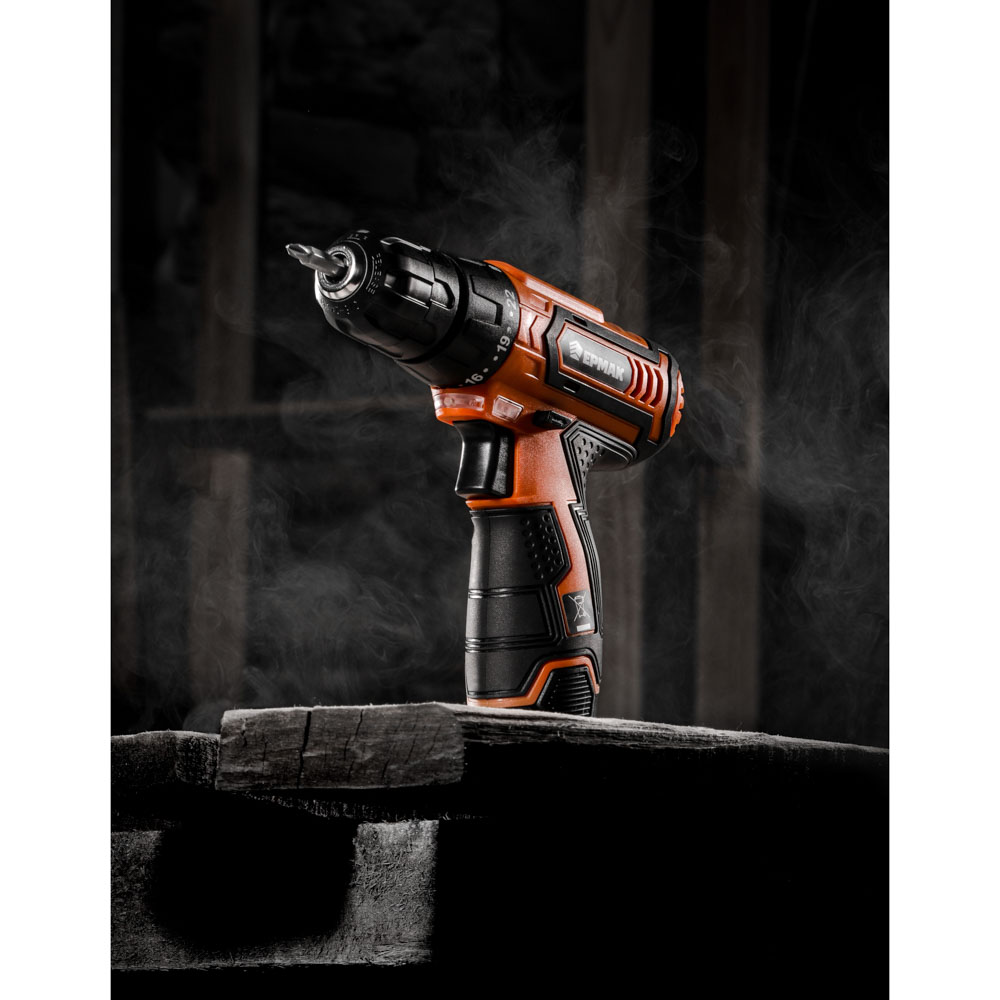 ЕРМАК Дрель-шуруповерт аккумуляторная ДША-12B, 0-550 об/мин, 1,3 Li-ion. 21 H*m, подсветка, арт.№ 646-322