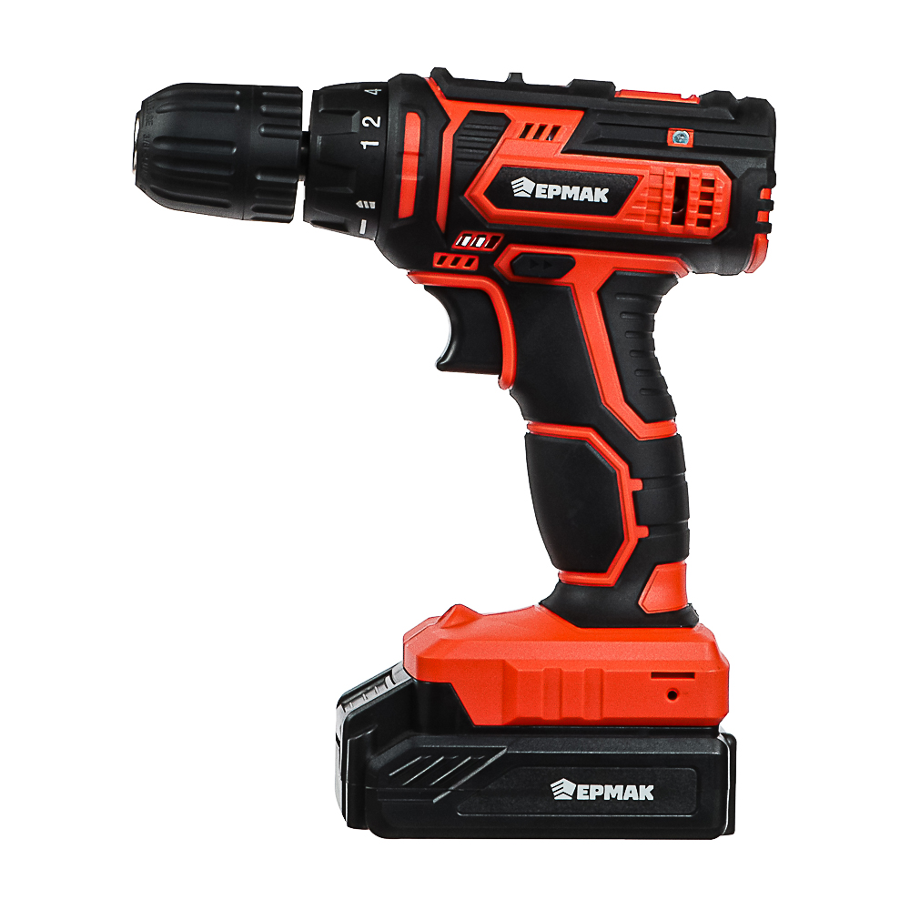 ЕРМАК Дрель-шуруповерт аккумуляторная ДША-18, 0-450-1550 об/мин, 1,3 Li-on (1),30Н*м, подсветка, арт.№ 646-325