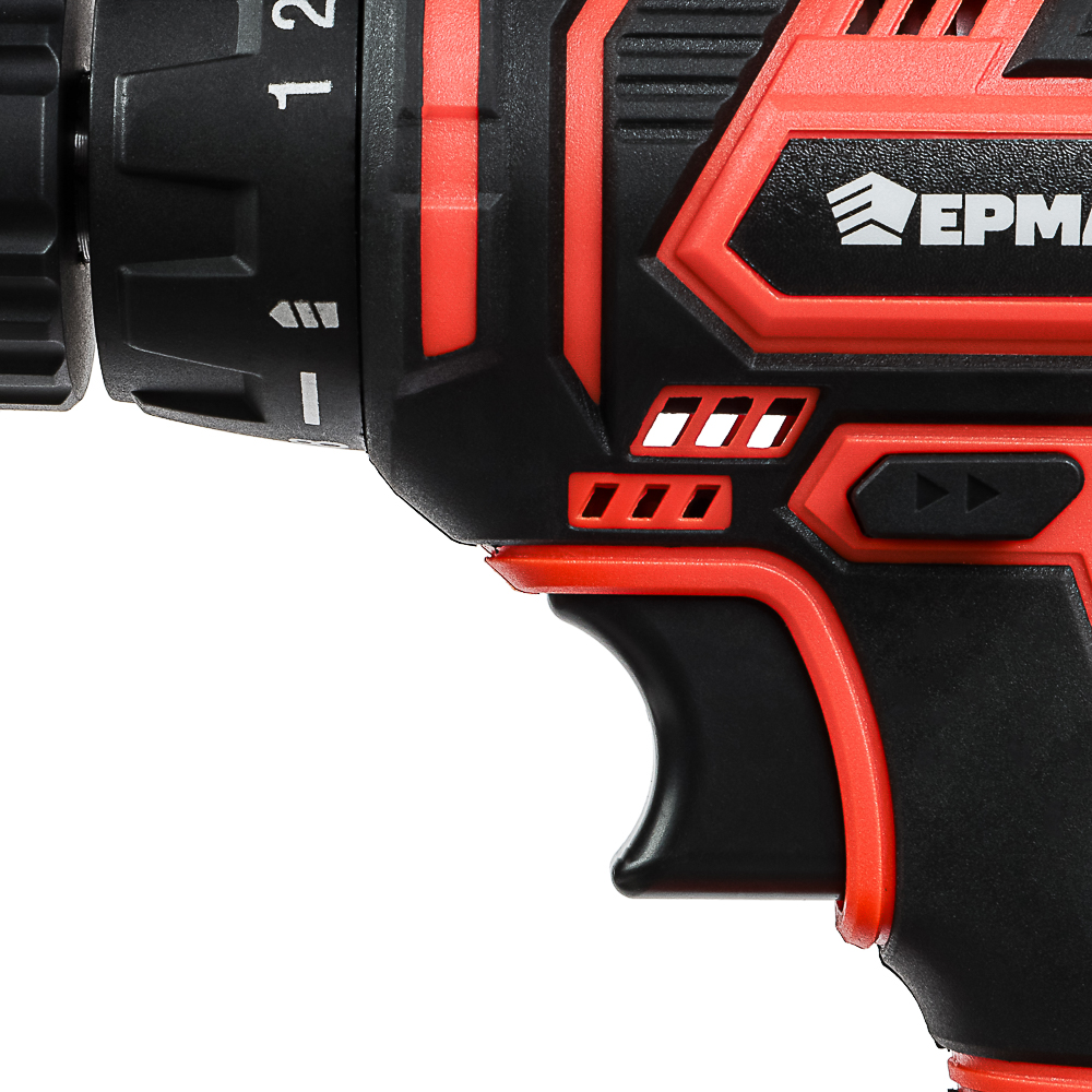 ЕРМАК Дрель-шуруповерт аккумуляторная ДША-18, 0-450-1550 об/мин, 1,3 Li-on (1),30Н*м, подсветка, арт.№ 646-325