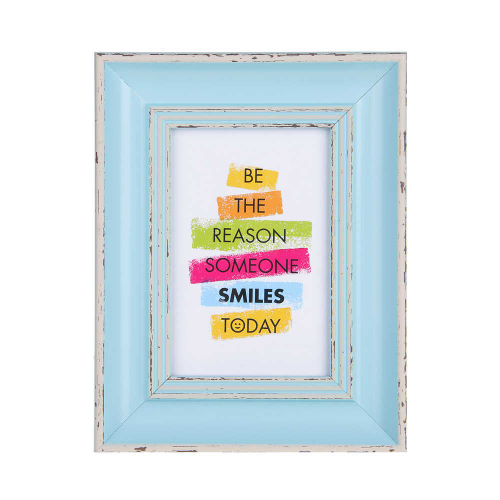 Фоторамка, 10х15 см, полистирол, цвет бирюзовый, арт.23-31, арт.№ 520-801