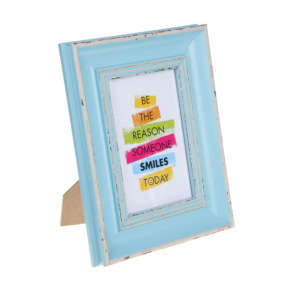 Фоторамка, 10х15 см, полистирол, цвет бирюзовый, арт.23-31, арт.№ 520-801