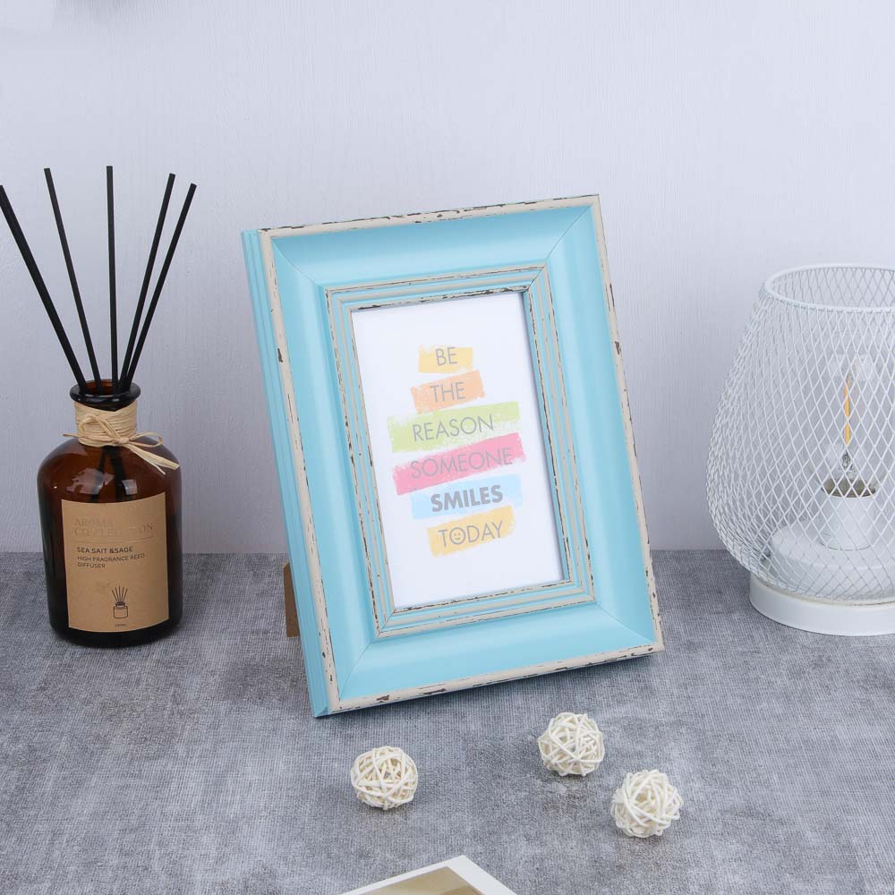 Фоторамка, 10х15 см, полистирол, цвет бирюзовый, арт.23-31, арт.№ 520-801