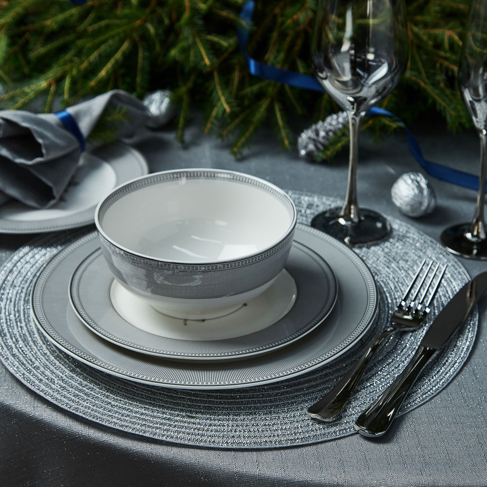 BY COLLECTION Сильвер Салатник круглый, 15х7см, костяной фарфор, арт.№ 820-772