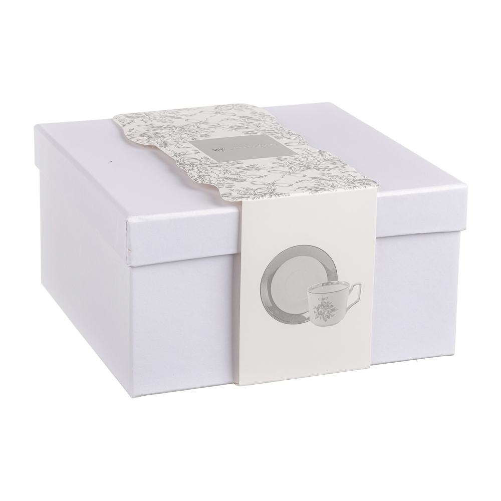 BY COLLECTION Сильвер Набор чайный 2 пр., 260мл, 15см, костяной фарфор, подарочная упаковка, арт.1, арт.№ 820-775