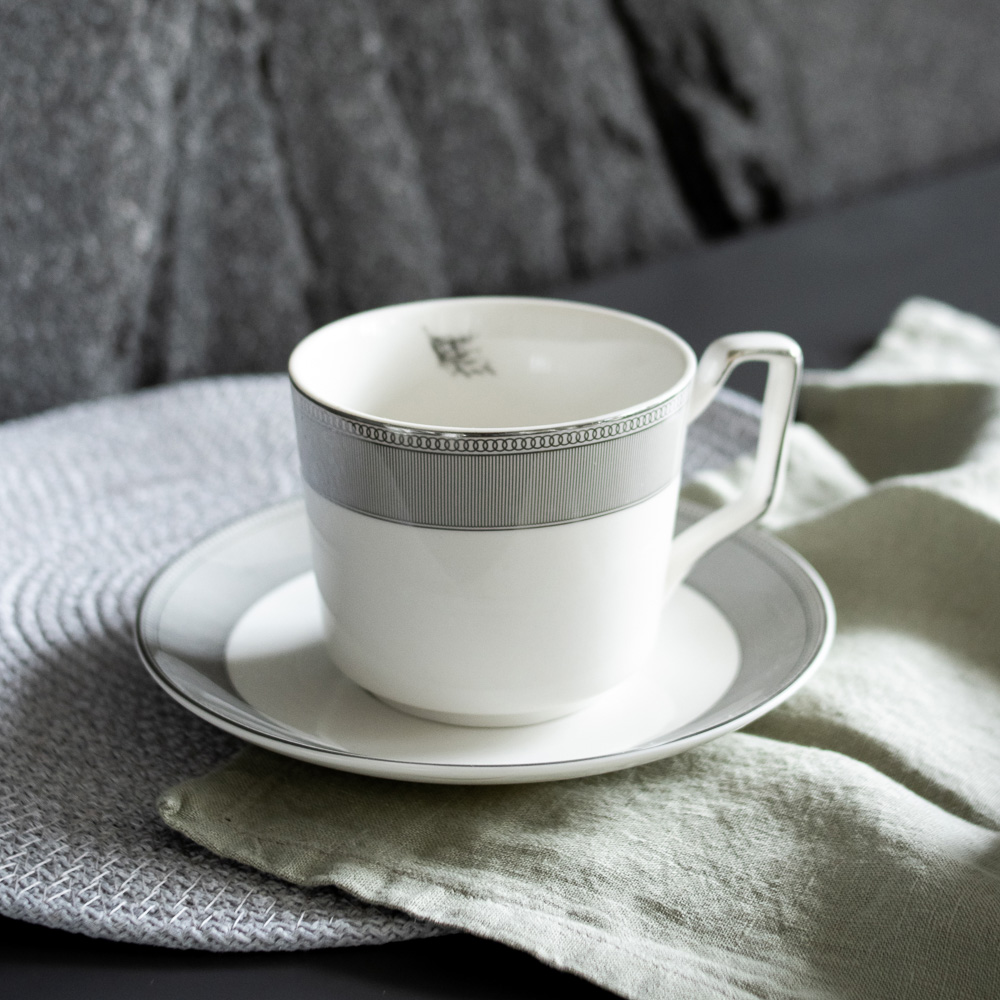 BY COLLECTION Сильвер Набор чайный 2 пр., 260мл, 15см, костяной фарфор, подарочная упаковка, арт.2, арт.№ 820-776