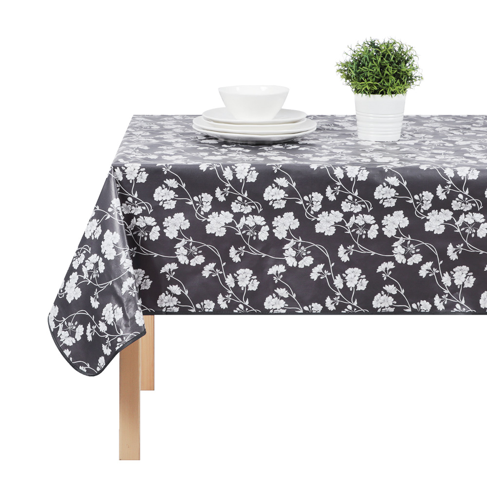 PROVANCE Бейкери Скатерть ПВХ 110х140см, серый, цветы, арт.№ 479-290