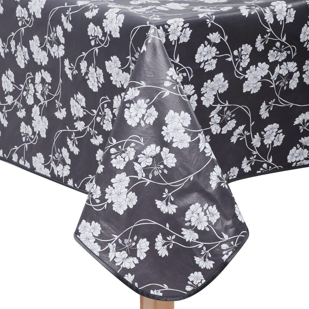 PROVANCE Бейкери Скатерть ПВХ 140х180см, серый, цветы, арт.№ 479-293