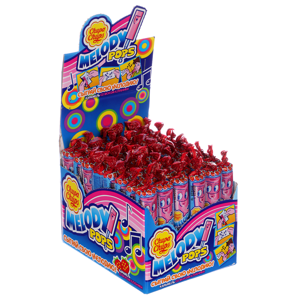 Карамель Chupa Chups Melody Pops со вкусом клубники 15 г., арт.№ 347-011
