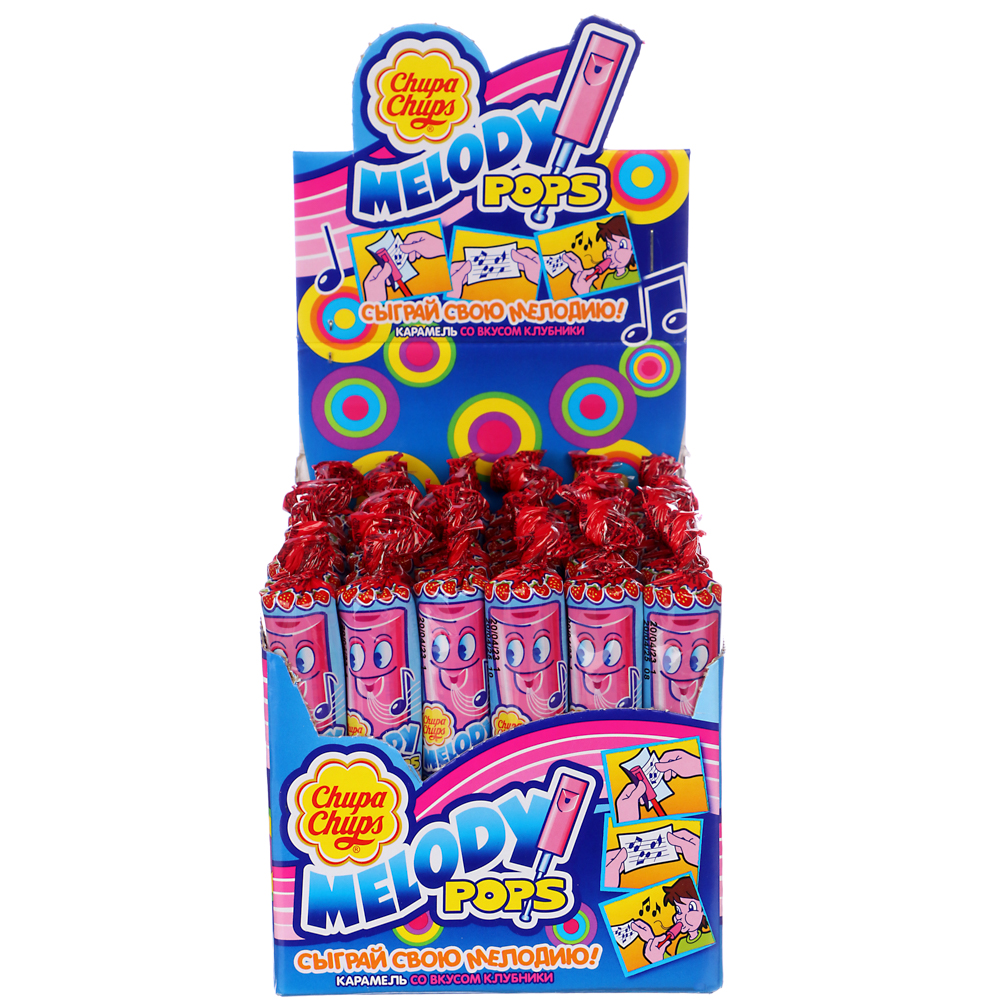 Карамель Chupa Chups Melody Pops со вкусом клубники 15 г., арт.№ 347-011