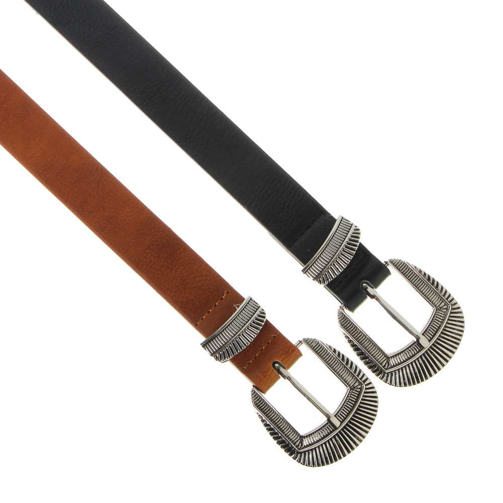 PAVO Ремень женский, ПУ, сплав, ширина 2,3см, длина 105см, 2 цвета, РЖ20-1, арт.№ 311-407