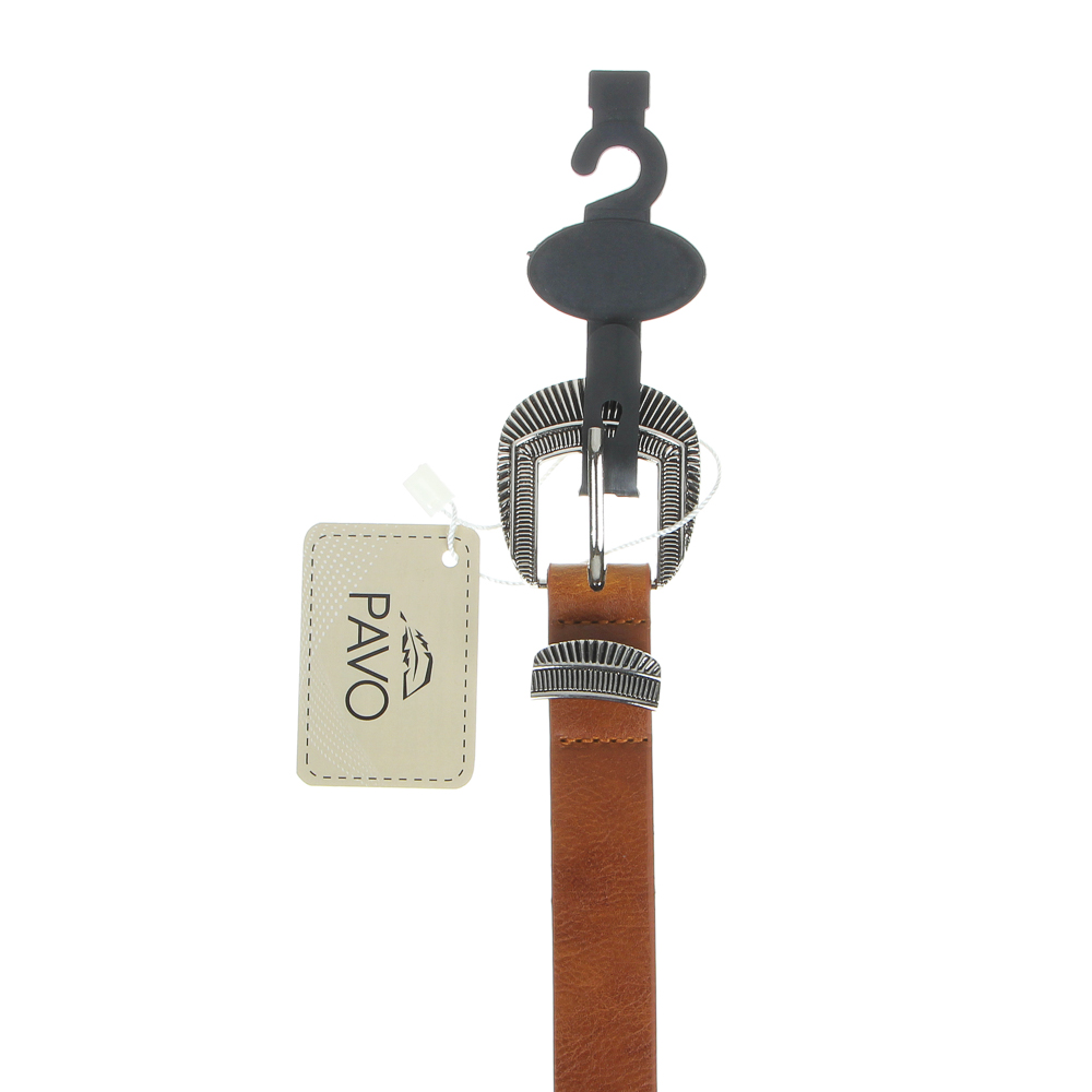 PAVO Ремень женский, ПУ, сплав, ширина 2,3см, длина 105см, 2 цвета, РЖ20-1, арт.№ 311-407