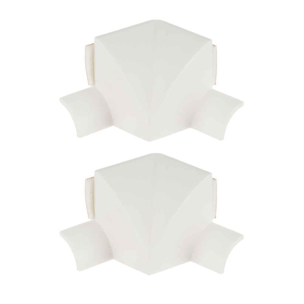 ЕРМАК Лента бордюрная самоклеящаяся фигурная белая 38ммх3,35м, полиэтилен +2 уголка и заглушки, арт.№ 472-033