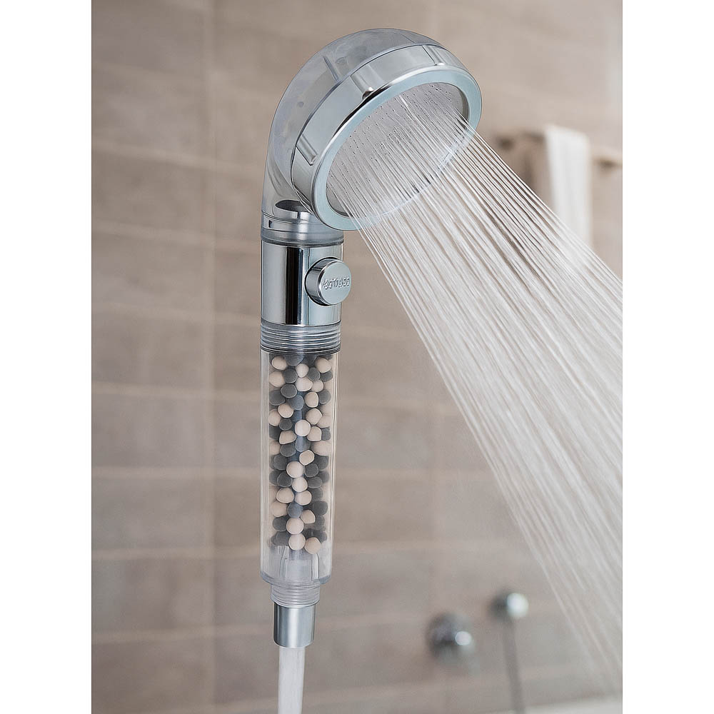 RAIN Лейка для душа, 3 режима, с функцией очистки воды, кнопка стоп, 80мм, прозрачный/хром, арт.№ 582-096