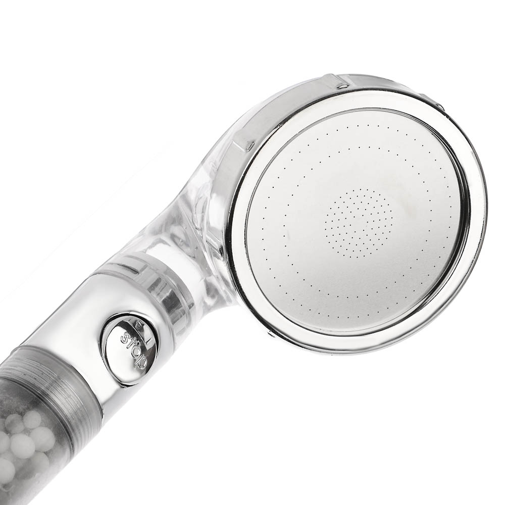 RAIN Лейка для душа, 3 режима, с функцией очистки воды, кнопка стоп, 80мм, прозрачный/хром, арт.№ 582-096