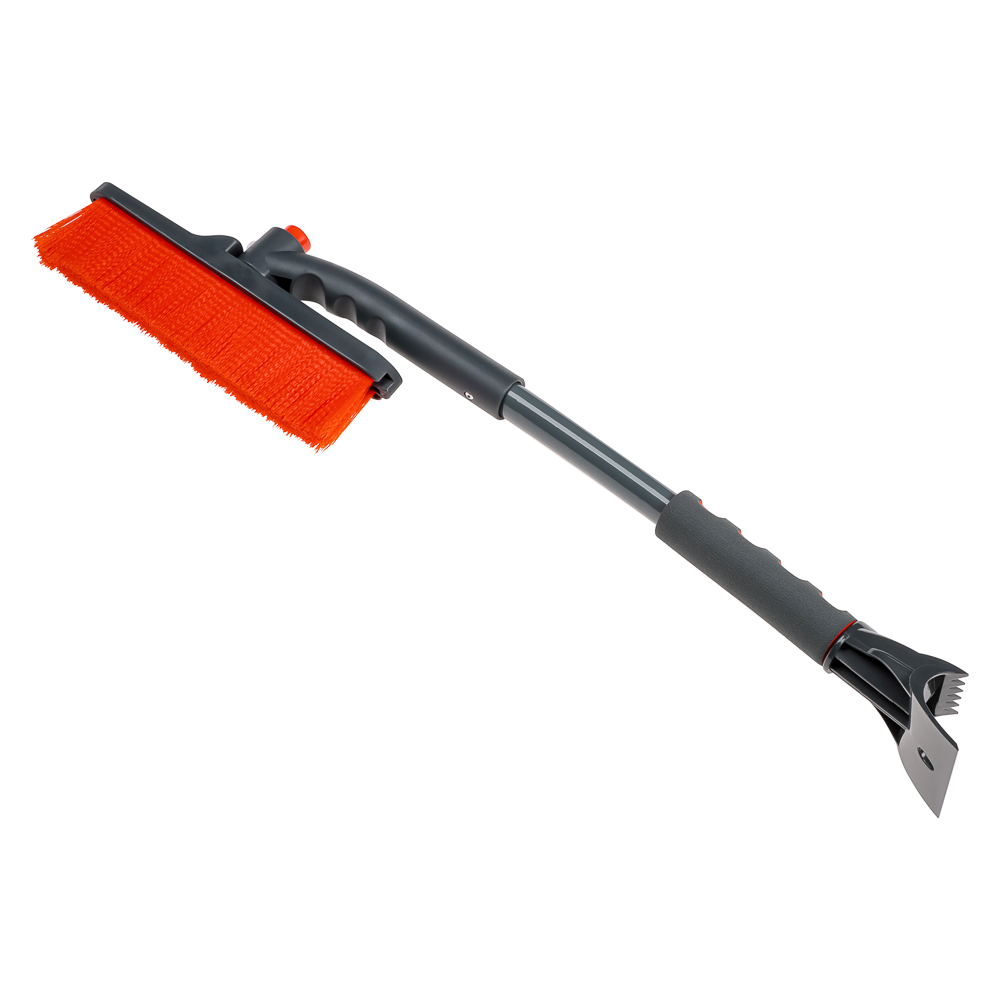 ЕРМАК Щетка для уборки снега со скребком, поворотный механизм, 61 см, арт.№ 775-059