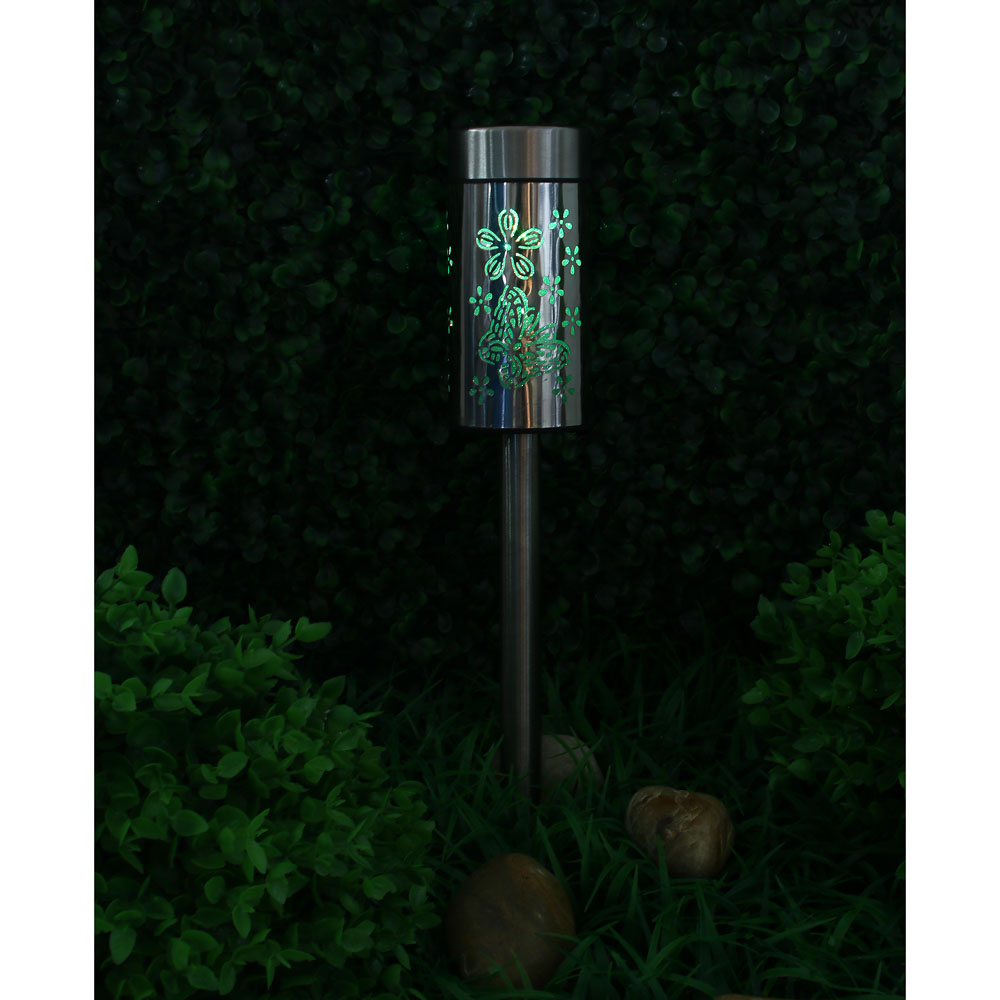 INBLOOM Фонарь на солн. бат. 6х41,5см LED1*RGB IP44 1*1.2V Ni-MH AAA600mAH 2.1v35мА, металл, пласт., арт.№ 475-297